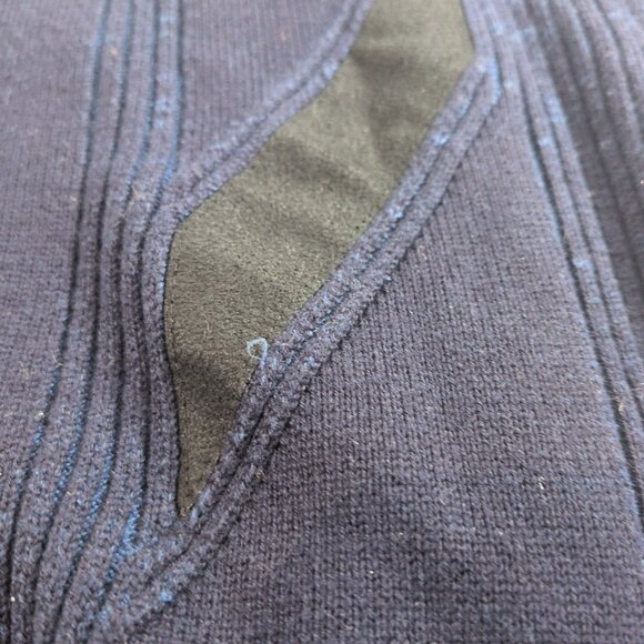 Scala Milano XXL Sweater Knit Navy Blue Black Italy Wool Acrylic Men Long Sleeve - Picture 14 of 16